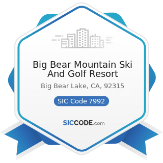 Big Bear Mountain Ski And Golf Resort - SIC Code 7992 - Public Golf Courses