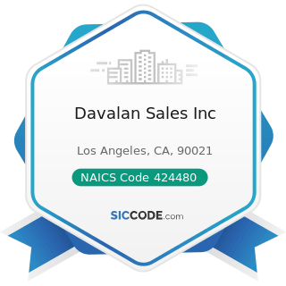 Davalan Sales Inc - NAICS Code 424480 - Fresh Fruit and Vegetable Merchant Wholesalers