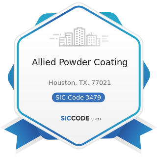 Allied Powder Coating - SIC Code 3479 - Coating, Engraving, and Allied Services, Not Elsewhere...
