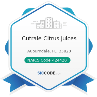 Cutrale Citrus Juices - NAICS Code 424420 - Packaged Frozen Food Merchant Wholesalers
