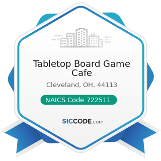 Tabletop Board Game Cafe - NAICS Code 722511 - Full-Service Restaurants