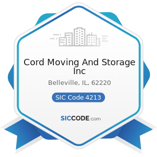 Cord Moving And Storage Inc - SIC Code 4213 - Trucking, except Local