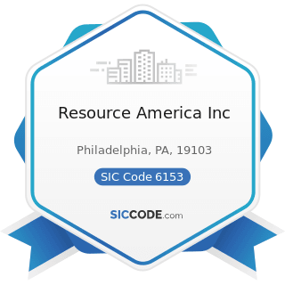 Resource America Inc - SIC Code 6153 - Short-Term Business Credit Institutions, except...