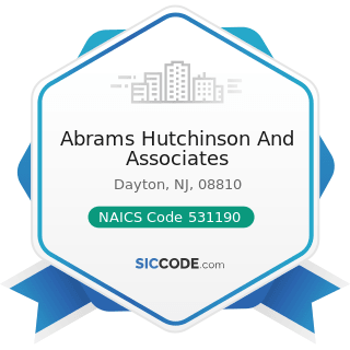 Abrams Hutchinson And Associates - NAICS Code 531190 - Lessors of Other Real Estate Property