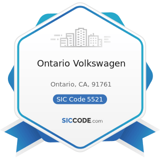 Ontario Volkswagen - SIC Code 5521 - Motor Vehicle Dealers (Used Only)