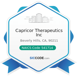 Capricor Therapeutics Inc - NAICS Code 541714 - Research and Development in Biotechnology...