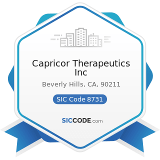 Capricor Therapeutics Inc - SIC Code 8731 - Commercial Physical and Biological Research