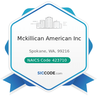 Mckillican American Inc - NAICS Code 423710 - Hardware Merchant Wholesalers