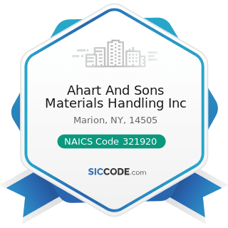 Ahart And Sons Materials Handling Inc - NAICS Code 321920 - Wood Container and Pallet...