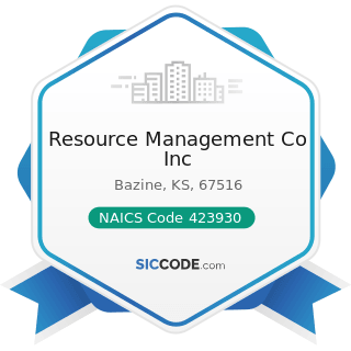 Resource Management Co Inc - NAICS Code 423930 - Recyclable Material Merchant Wholesalers
