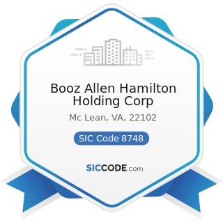 Booz Allen Hamilton Holding Corp - SIC Code 8748 - Business Consulting Services, Not Elsewhere...