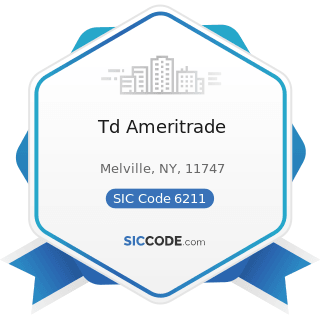 Td Ameritrade - SIC Code 6211 - Security Brokers, Dealers, and Flotation Companies