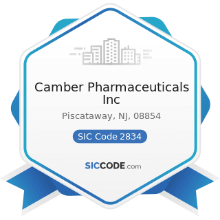 Camber Pharmaceuticals Inc - SIC Code 2834 - Pharmaceutical Preparations