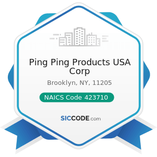 Ping Ping Products USA Corp - NAICS Code 423710 - Hardware Merchant Wholesalers
