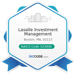 Lasalle Investment Management - NAICS Code 523930 - Investment Advice