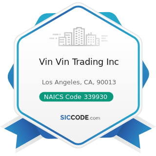 Vin Vin Trading Inc - NAICS Code 339930 - Doll, Toy, and Game Manufacturing