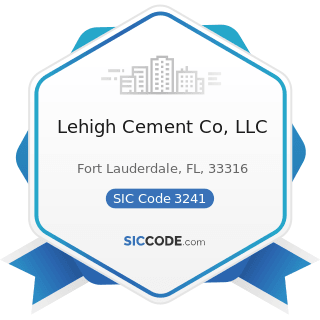 Lehigh Cement Co, LLC - SIC Code 3241 - Cement, Hydraulic