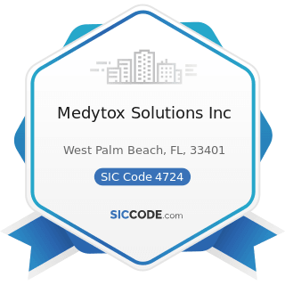 Medytox Solutions Inc - SIC Code 4724 - Travel Agencies