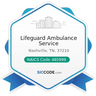 Lifeguard Ambulance Service - NAICS Code 485999 - All Other Transit and Ground Passenger...