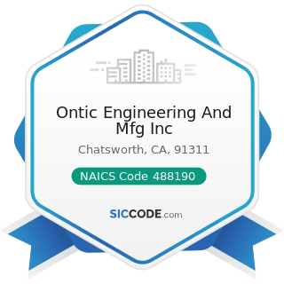 Ontic Engineering And Mfg Inc - NAICS Code 488190 - Other Support Activities for Air...