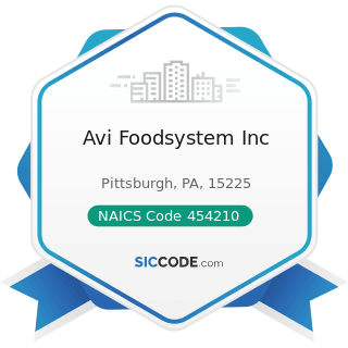 Avi Foodsystem Inc - NAICS Code 454210 - Vending Machine Operators