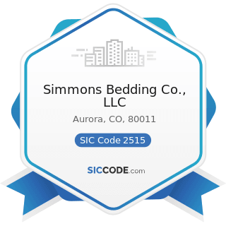 Simmons Bedding Co., LLC - SIC Code 2515 - Mattresses, Foundations, and Convertible Beds