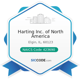 Harting Inc. of North America - NAICS Code 423690 - Other Electronic Parts and Equipment...
