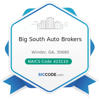 Big South Auto Brokers - NAICS Code 423110 - Automobile and Other Motor Vehicle Merchant...
