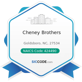 Cheney Brothers - NAICS Code 424490 - Other Grocery and Related Products Merchant Wholesalers