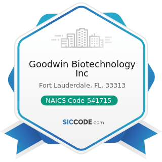 Goodwin Biotechnology Inc - NAICS Code 541715 - Research and Development in the Physical,...