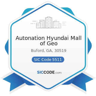 Autonation Hyundai Mall of Geo - SIC Code 5511 - Motor Vehicle Dealers (New and Used)