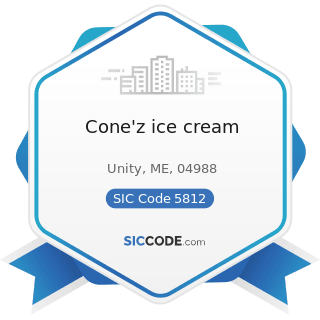 Cone'z ice cream - SIC Code 5812 - Eating Places
