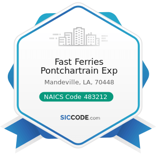 Fast Ferries Pontchartrain Exp - NAICS Code 483212 - Inland Water Passenger Transportation