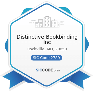 Distinctive Bookbinding Inc - SIC Code 2789 - Bookbinding and Related Work