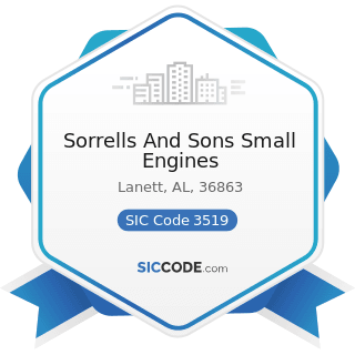 Sorrells And Sons Small Engines - SIC Code 3519 - Internal Combustion Engines, Not Elsewhere...