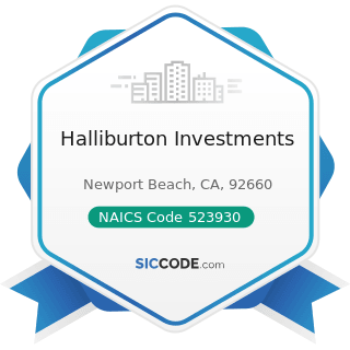 Halliburton Investments - NAICS Code 523930 - Investment Advice
