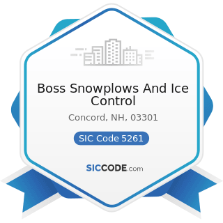 Boss Snowplows And Ice Control - SIC Code 5261 - Retail Nurseries, Lawn and Garden Supply Stores
