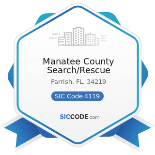 Manatee County Search/Rescue - SIC Code 4119 - Local Passenger Transportation, Not Elsewhere...