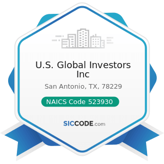 U.S. Global Investors Inc - NAICS Code 523930 - Investment Advice