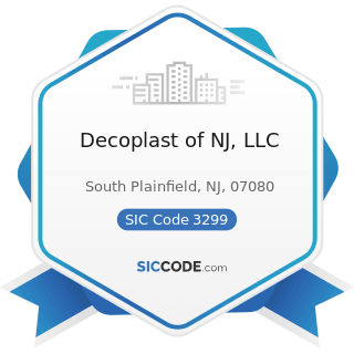 Decoplast of NJ, LLC - SIC Code 3299 - Nonmetallic Mineral Products, Not Elsewhere Classified