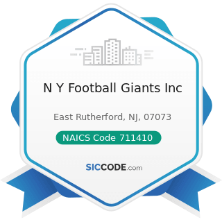N Y Football Giants Inc - NAICS Code 711410 - Agents and Managers for Artists, Athletes,...