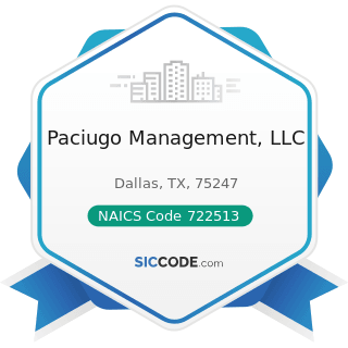 Paciugo Management, LLC - NAICS Code 722513 - Limited-Service Restaurants