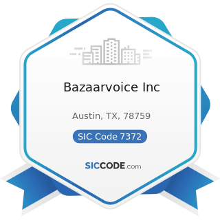 Bazaarvoice Inc - SIC Code 7372 - Prepackaged Software