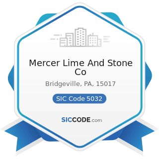 Mercer Lime And Stone Co - SIC Code 5032 - Brick, Stone, and Related Construction Materials