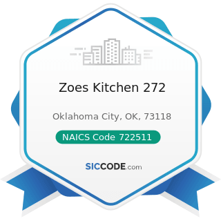 Zoes Kitchen 272 - NAICS Code 722511 - Full-Service Restaurants