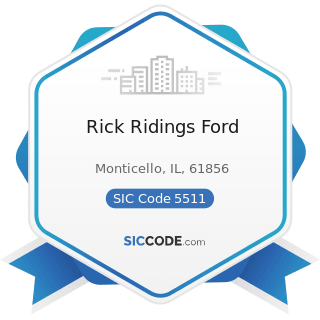 Rick Ridings Ford - SIC Code 5511 - Motor Vehicle Dealers (New and Used)