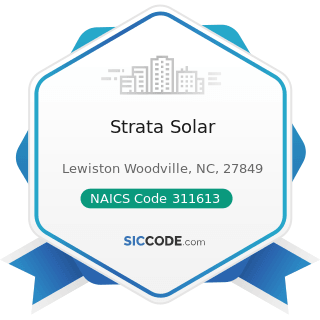 Strata Solar - NAICS Code 311613 - Rendering and Meat Byproduct Processing