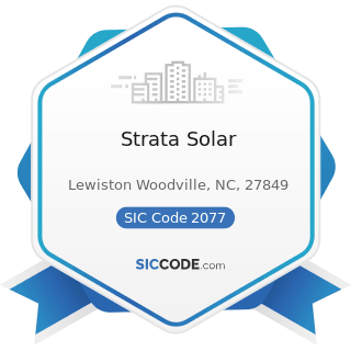 Strata Solar - SIC Code 2077 - Animal and Marine Fats and Oils