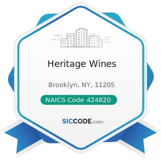 Heritage Wines - NAICS Code 424820 - Wine and Distilled Alcoholic Beverage Merchant Wholesalers