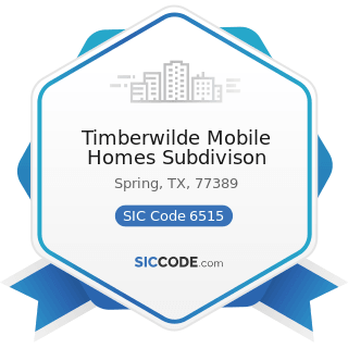 Timberwilde Mobile Homes Subdivison - SIC Code 6515 - Operators of Residential Mobile Home Sites